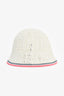 Fendi White Crochet FF Bucket Hat Size S/M