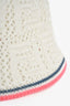 Fendi White Crochet FF Bucket Hat Size S/M