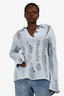 Acne Studios Light Blue Cotton/Wool Distressed Knit Sweater Size L
