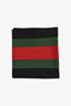 Gucci Black/Red/Green Striped Wool/Silk Scarf