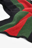 Gucci Black/Red/Green Striped Wool/Silk Scarf