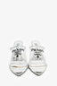 Prada Silver Vinyl Logo Mules Size 39