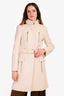 Gucci Cream Wool/Cashmere Belted Trench Coat Gold Hardware Size 38