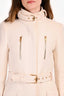 Gucci Cream Wool/Cashmere Belted Trench Coat Gold Hardware Size 38