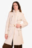 Gucci Cream Wool/Cashmere Belted Trench Coat Gold Hardware Size 38