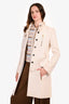 Gucci Cream Wool/Cashmere Belted Trench Coat Gold Hardware Size 38