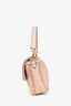Fendi 2022 Light Pink Leather Shearling Trimmed Baguette Bag