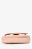 Fendi 2022 Light Pink Leather Shearling Trimmed Baguette Bag