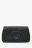 Gucci Black Grained Leather 'Soho' Medium Flap Crossbody