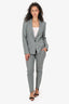 Theory Black/White Houndstooth Single Breasted Blazer With Trousers Set Size 6/8