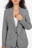 Theory Black/White Houndstooth Single Breasted Blazer With Trousers Set Size 6/8