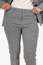 Theory Black/White Houndstooth Single Breasted Blazer With Trousers Set Size 6/8