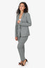 Theory Black/White Houndstooth Single Breasted Blazer With Trousers Set Size 6/8