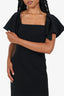 Carla Ruiz Black Ruffle Sleeve Gown Size XS