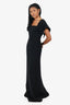 Carla Ruiz Black Ruffle Sleeve Gown Size S