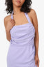 Black by Bariano Purple Halter Midi Dress Size 8