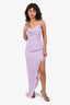Elle Zeitoune Purple Asymmetric Feather 'Moda' Gown Size L