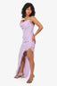 Elle Zeitoune Purple Asymmetric Feather 'Moda' Gown Size L