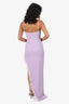 Elle Zeitoune Purple Asymmetric Feather 'Moda' Gown Size L