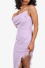 Elle Zeitoune Purple Asymmetric Feather 'Moda' Gown Size XS