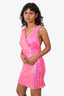 Winona Pink Sequin Halter-Neck 'Maria' Mini Dress Size M