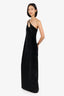 Bianca and Bridgett Black Velvet One-Shoulder Keyhole 'River' Gown Size L