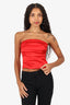 Amanda Uprichard Red Silk Strapless Cropped 'Oscar' Top Size XS
