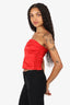 Amanda Uprichard Red Silk Strapless Cropped 'Oscar' Top Size XS