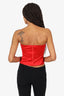 Amanda Uprichard Red Silk Strapless Cropped 'Oscar' Top Size XS