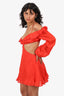 Sofia Red Ramie/Cotton Cut-Out 'Maya' Mini Dress Size S