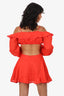 Sofia Red Ramie/Cotton Cut-Out 'Maya' Mini Dress Size S