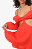 Sofia Red Ramie/Cotton Cut-Out 'Maya' Mini Dress Size M