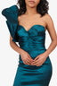 Elle Zeitoune Green One-Shoulder 'Mimi' Midi Dress Size M