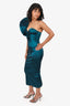 Elle Zeitoune Green One-Shoulder 'Mimi' Midi Dress Size M