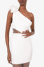 Eliya The Label White One-Shoulder Crystal Underskirt 'Matilda' Dress Size L With Tags