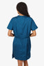 Elle Zeitoune Blue Mock Neck 'Pamela' Mini Dress Size L