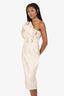 Eliya The Label White Sparkle Jacquard 'Kimberly' Midi Dress Size M