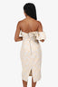 Eliya The Label White Sparkle Jacquard 'Kimberly' Midi Dress Size M