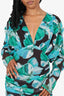 Misha Blue/Green Floral V-Neck 'Meredith' Dress Size 4