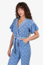Ulla Johnson Blue/White Floral V Neck Jumpsuit Size 0