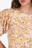 Les Coyotes Des Paris Yellow Linen/Cotton Printed 'Flora' Midi Dress Size 34