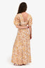 Les Coyotes Des Paris Yellow Linen/Cotton Printed 'Flora' Midi Dress Size 34