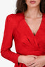 Sandro Red Animal Patterned Long Sleeve Mini Dress Size 34