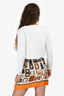 Cinq a Sept White Denim Braided Detail Jacket Size 0