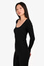 Misha Black Ribbed Fitted Bodysuit Size 2
