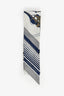 Hermès Navy/White Silk Carriage Print Twilly
