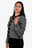 Celine Black/White Tweed Cropped Jacket Size 36