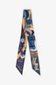 Hermès Blue/Orange Silk Printed Twilly