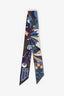 Hermès Blue/Orange Silk Printed Twilly