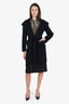 Max Mara Black Camel Hair Belted Coat Size 8